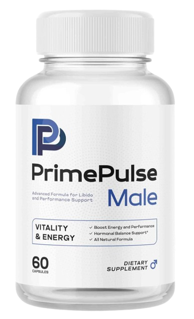 PrimePulse Male Prime Pulse supplement bottles supporting energy and performance
